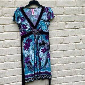 Take 50%- Heart Soul Dress Blue and Purple, Size-M